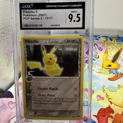 Pikachu Pop Series 5 Non Holo 13/17 Promo Common Pokemon Card 2007 CGC 9.5 - Image 1