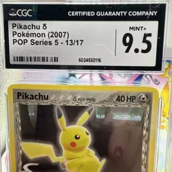 Pikachu Pop Series 5 Non Holo 13/17 Promo Common Pokemon Card 2007 CGC 9.5 - Image 2