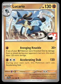 Pokemon Cards Lucario 114/198 PRIZE PACK Scarlet & Violet Uncommon NM - Image 1
