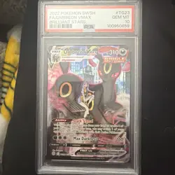 PSA 10 Umbreon VMAX TG23/TG30 Brilliant Stars FA Pokemon Card Trainer Gallery - Image 1