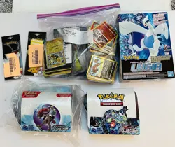 Lot of 6 New Pokemon Stellar Crown Booster Packs Cards Lugia Model Kit W/ Chains - Image 1