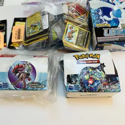 Lot of 6 New Pokemon Stellar Crown Booster Packs Cards Lugia Model Kit W/ Chains - Image 2