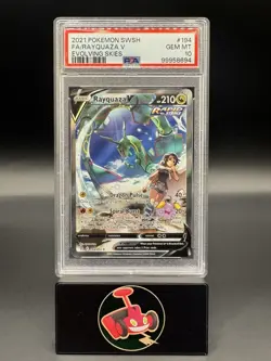 Pokemon PSA 10 Gem Mint Evolving Skies Alt Art Rayquaza V 194/203 Graded Card - Image 1