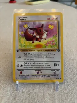 Eevee 51/64 Jungle 1st Edition Rare Vintage Pokemon Card LP - Image 1