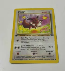 Eevee Pokemon Card 1st Edition Common Jungle 1999 51/64 Nice Card FREE SHIP - Image 1