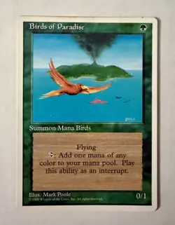 Birds of Paradise Magic the Gathering MTG 4th Edition MP Very Good Condition!!! - Image 1