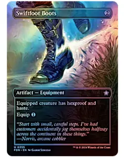 Swiftfoot Boots (Borderless) Foundations Foil - MTG - Image 1