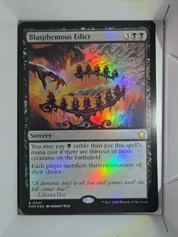 Blasphemous Edict - R57 - Foil - Magic the Gathering - Foundations (FDN) - Image 1