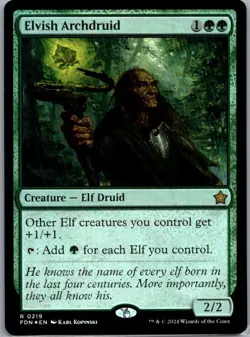 #219 Elvish Archdruid Foundations Rare FOIL - Image 1