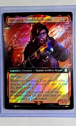 MTG Magic The Gathering Fallout Surge Foil Borderless Veronica Dissident Scribe - Image 1