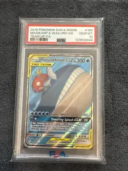 2019 Pokemon Sun & Moon Team Up Magikarp Wailord GX #160/181 PSA 10 - Image 1