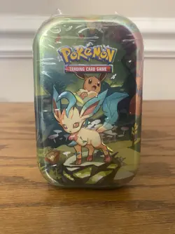 Pokemon Scarlet & Violet Prismatic Evolutions Mini Tin Leafeon New Sealed💥 - Image 1
