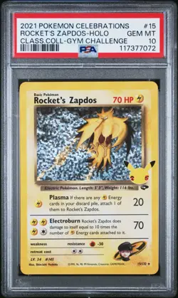 2021 Pokemon Celebrations ROCKET'S ZAPDOS Holo PSA 10 15/132 - Image 1