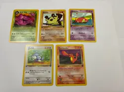 First Edition Pokemon Team Rocket Lot Slowpoke Charmander Muk Mankey Dratini - Image 1