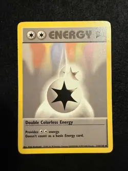 Pokemon Vintage WOTC Double Colorless Energy 124/130 Base Set 2 Regular Trainer - Image 1