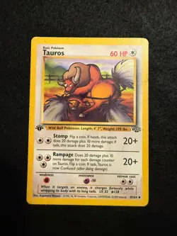 Pokemon Jungle 1st Edition Uncommon Weepinbell Tauros Dodrio Nidorina Lot of 4 - Image 2