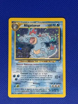 Pokemon “Aligatueur” Feraligatr French 5/111 Neo Genesis Holo Swirl Rare - Image 1