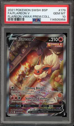 Pokemon Flareon V VMAX Premium Coll. Full Alt Art Promo SWSH179 PSA 10 Gem Mint - Image 1