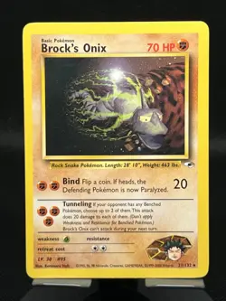 Pokemon TCG Brock’s Onix 21/132 Gym Heroes Regular Rare LP - Image 1