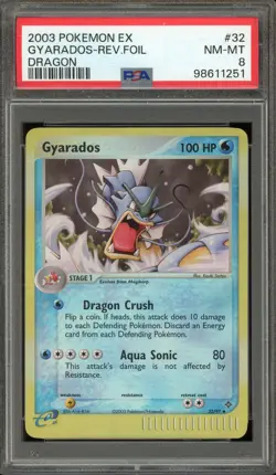 Pokemon Gyarados EX Dragon Reverse Holo #32 PSA 8 - Image 1