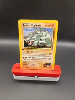 Pokemon TCG Brock’s Rhyhorn 22/132 Rare 1st Edition Gym Heroes WotC 1999 English - Image 1
