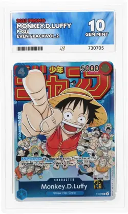 One Piece Monkey.D.Luffy P-033 Promo Event Pack Vol. 2 ACE 10 Perfect Sub Grades - Image 1