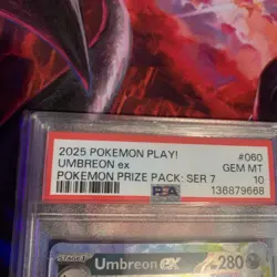 2025 Pokemon Play Umbreon ex 060/131 Prize Pack Series Cards Holo PSA 10 - Image 2