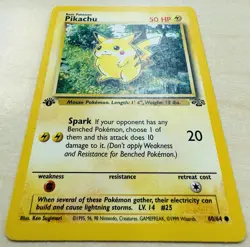 Pikachu 60/64 1st Edition Red Cheeks Jungle Set 1999 Pokemon TCG Card LP - Image 2