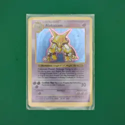 1999 Pokemon Base Set Alakazam Shadowless Card 1/102 - Image 2