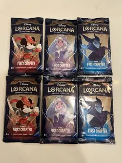 Disney Lorcana TCG The First Chapter Lot Of 6 Booster Packs (12 Cards) New - Image 1