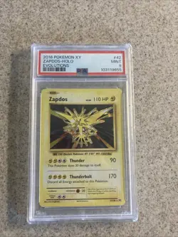 PSA 9 Zapdos Holo #42 Evolutions Mint Pokemon Card English 2016 Base Set Reprint - Image 1