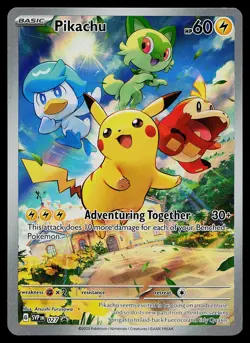 Pokemon Card - Pikachu Scarlet & Violet Promo 027 Holo Illustration Rare - Image 1