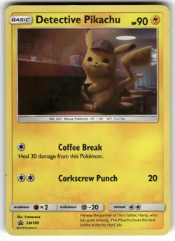 Detective Pikachu SM190 SM Promos LP Pokemon Card TCG - Image 1