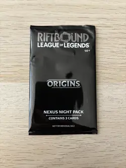 Riftbound Origins Nexus Night Pack Sealed English 3-Card Pack - Image 1