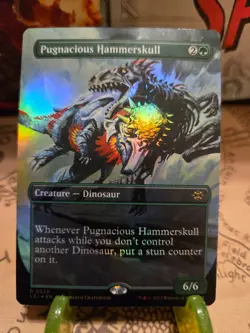 MTG Pugnacious Hammerskull The Lost Caverns of Ixalan Foil Borderless Rare NM - Image 1