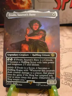 MTG Frodo, Sauron's Bane Borderless BNDL Promotional Lord of the Rings NM - Image 1