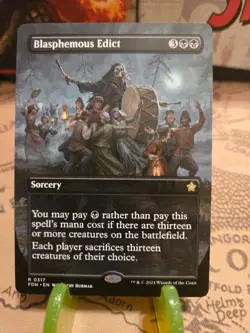 MTG Blasphemous Edict Foundations Regular Borderless Rare NM - Image 1