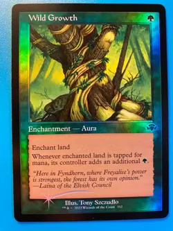 MTG 1x FOIL RETRO Wild Growth 352 Dominaria Remastered Magic the Gathering x1 NM - Image 1