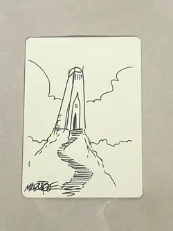 MTG Urza's Tower Artist Proof Sketch Tower and Signature Signed Poole - Image 2