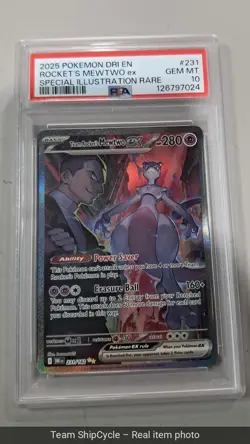 2025 Pokemon DRI Rockets Mewtwo ex Special Illustration Rare PSA 10 2311 G2U - Image 3