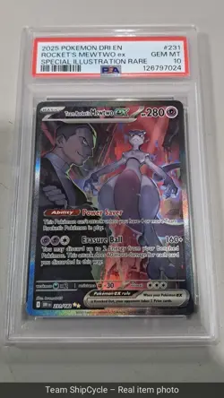 2025 Pokemon DRI Rockets Mewtwo ex Special Illustration Rare PSA 10 2311 G2U - Image 4