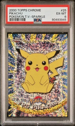 Pokemon Pikachu Sparkle #25 Topps Chrome EX-MT PSA 6 - Image 1