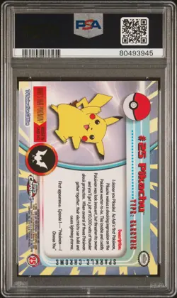 Pokemon Pikachu Sparkle #25 Topps Chrome EX-MT PSA 6 - Image 2