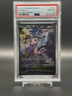 2021 POKEMON SWORD & SHIELD FUSION STRIKE 251 FULL ART MEW V PSA 10 - Image 1