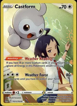 Pokemon TCG Castform TG11/TG30 Swsh11: Lost Origin Trainer Gallery Holo - Image 1