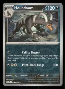 Houndoom SV: Prismatic Evolutions #063/131 Common Reverse Holo Pokemon NM - Image 1