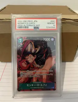 One Piece TCG Paramount War OP02-041 Monkey D Luffy Alt Art PSA 10 Japanese - Image 1