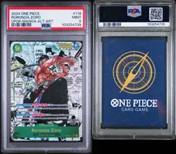 Roronoa Zoro OP06-118 Manga Wings of the Captain Foil Secret Rare Alt Art PSA 9 - Image 3