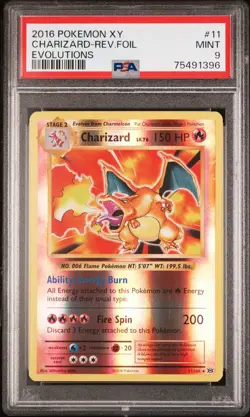 PSA 9 MINT Charizard 11/108 Reverse Holo XY Evolutions 2016 Pokemon Card - Image 1