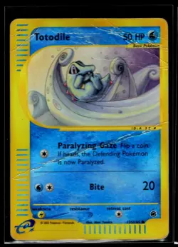 Pokemon Card Totodile 135/165 Reverse Holo Expedition HP/DMG - Image 1